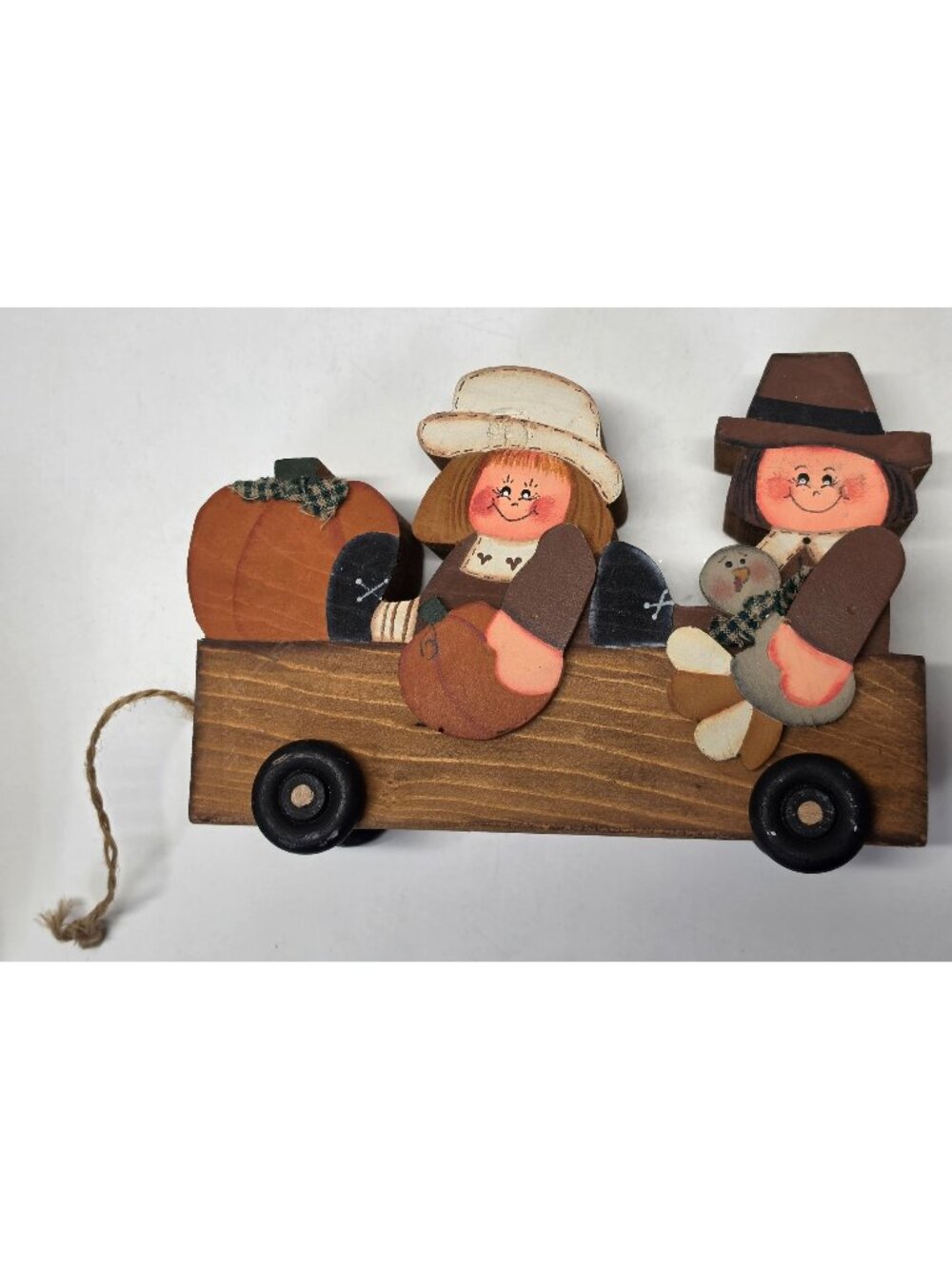 Handmade Wooden Pilgrim Fall Harvest Wagon Primitive Folk Art Decor